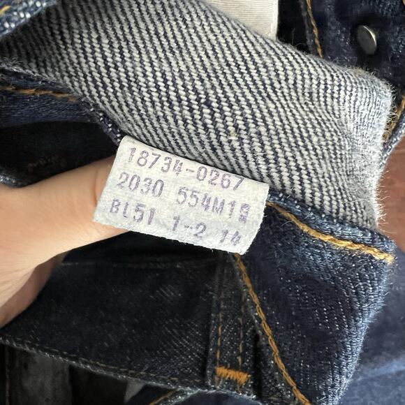 Vintage Levi's White Tab Dark Wash High Rise Straight Leg Jeans 60s 70s Size 29” - Picture 9 of 9